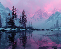 Brilliant Alpenglow - Landscape Art Print