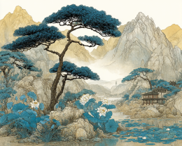 River in Hida Mountain Region - Landscape Art Print