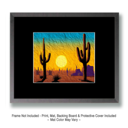 Sun Rises on Sonoran Desert - Landscape Art