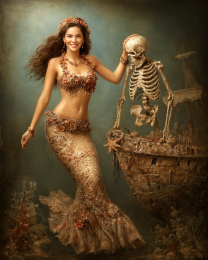 Mermaid Showing Her First Love - Coastal Art Print
