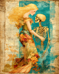 Mermaid with Her First Love - Coastal Art Print