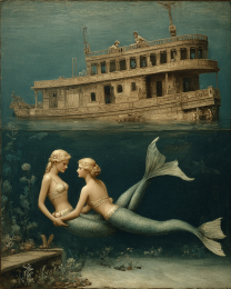 Two Mermaids - Coastal Art Print