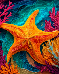 Bright Starfish - Ocean Life Art Print