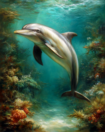 Dolphin Posing for the Camera - Ocean Life Art Print
