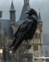 Near Gothic Church - Raven Art Print