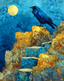 Golden Night - Raven Art Print
