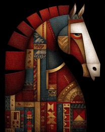 Stylized Desert Stallion Southwestern Art Print