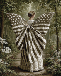 Vintage Angel with American Flag Wings - USA 250 Wall Art