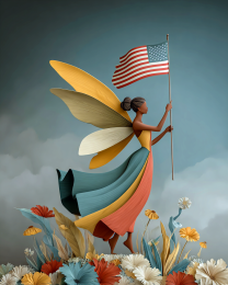 Fairy with American Flag - USA 250 Wall Art - USA 250 Wall Art