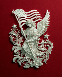 Cut Paper Style Angel with the American Flag- USA 250 Wall Art