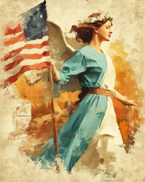 Angel Carries the American Flag - USA 250 Wall Art