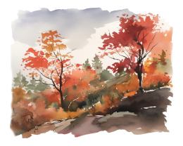 Red Fall Landscape