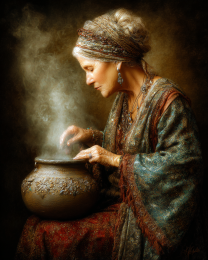 Ysoria Moonfall Brewing a Batch for Tonight's Coven - Witch Art Print