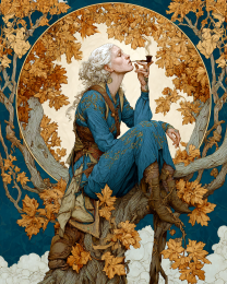 Morgana Thorne Enjoying a Pipe Full of Marijuana - Witch Art Print