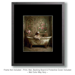 Sloth in Vintage Victorian Bathtub - Art for the Bathroom