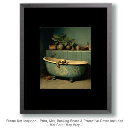 Tired Sloth in Farmhouse Bathtub - Art for the Bathroom