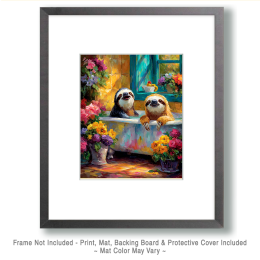 Springtime for Two Sloths in a Bathtub - Art for the Bathroom