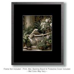 Naturalist Style Sloth in a Bathtub - Art for the Bathroom
