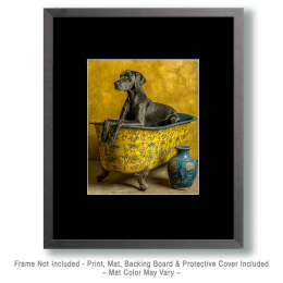 Great Dane in Turkish Bathtub - Art for the Bathroom