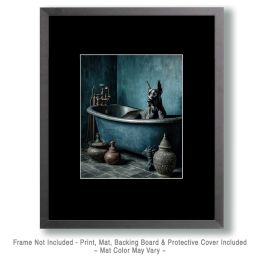 Great Dane in Blue Bathtub - Art for the Bathroom