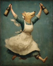Wolf Brings the Beer - Anthropomorphic Art Print