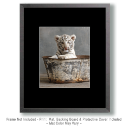 White Tiger Cub in Old Tank - Art for the Bathroom