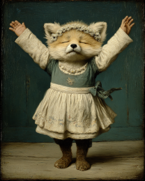 Young Red Fox Dancing Like Nobody's Watching - Anthropomorphic Art Print