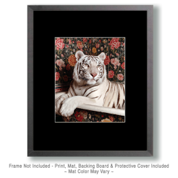 White Tiger Waiting in Bathtub - Art for the Bathroom