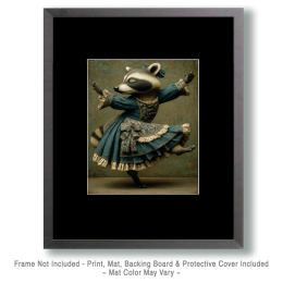 Raccoon Dancing Like Nobody's Watching - Anthropomorphic Art
