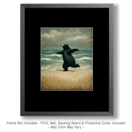 Black Bear Dancing on the Beach - Anthropomorphic Art
