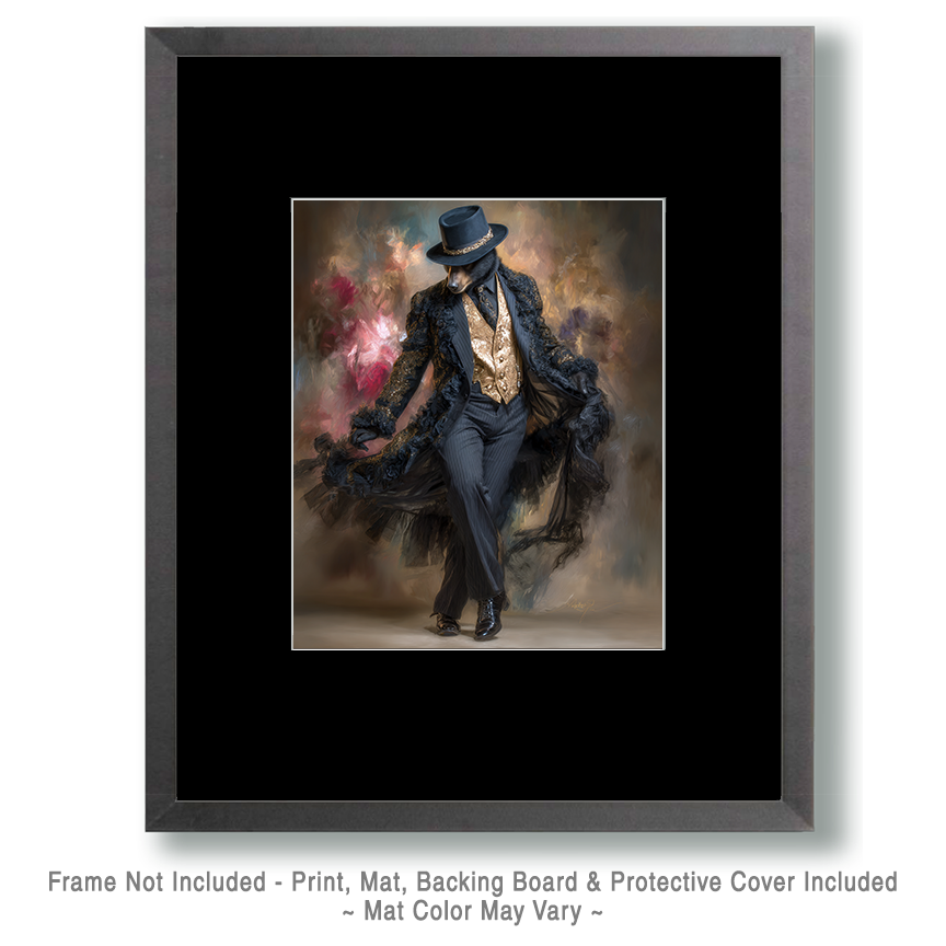 Black Bear Salsa Dancing - Anthropomorphic Art