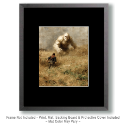 Man and Bigfoot Come Face to Face - Funny Cryptid Art