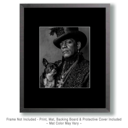 Vince with Pickle - Cowboy & His Dog Black & White Art