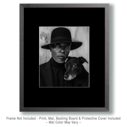 Byron with Scamp - Cowboy & His Dog Black & White Art