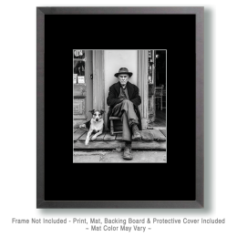 Fred with Pete - Cowboy & His Dog Black & White Art