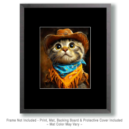 Lil' Oklahoma Elijah - Funny Cat Wall Art Print