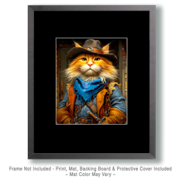 West Texas Cowboy Mack - Funny Cat Wall Art Print