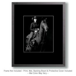 Muriel with Stetson - Cowgirl & Her Dog Black & White Art