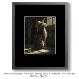 Bella Waiting for Sally to Come Home - Funny Cat Wall Art