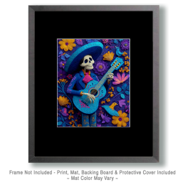 Guillermo Still Playing His Guitar - Día de Muertos Art