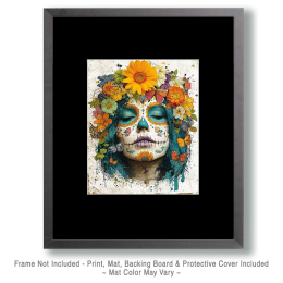 Girl with Flower Crown - Día de Muertos Art
