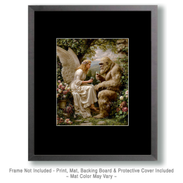 A Fairy Enjoys a Glass of Wine with Bigfoot - Artwork of Fairies