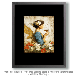 Fairy with Glass of Red Wine - Artwork of Fairies