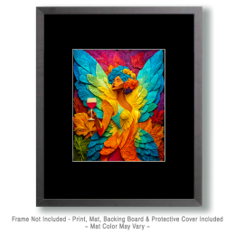 Georgia Fairy with a Glass of Wine - Art of Fairies