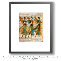 Mixed Media Three Fairies - Fairy Art