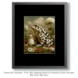 Pixie Princess with Her Toad - Fairy Art