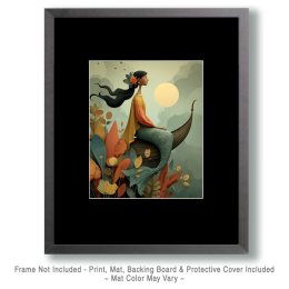 Mid-Century Modern Mermaid - Coastal Art