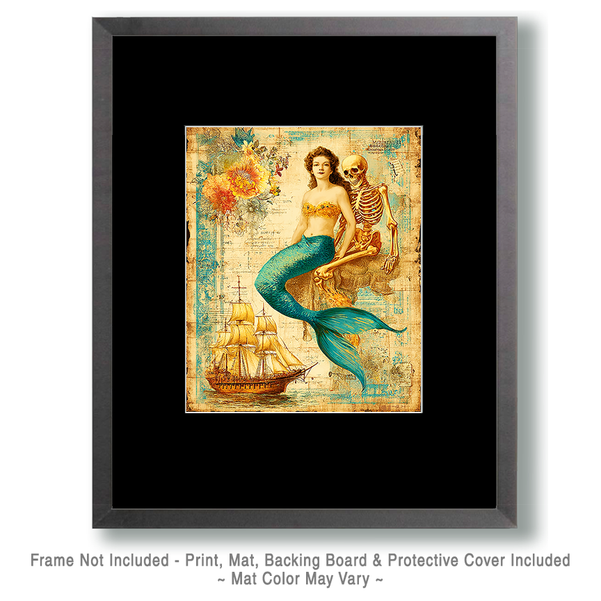 Mermaid with Her Old Lover - Coastal Art