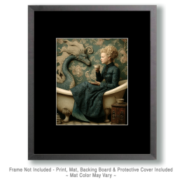 Mermaid in Dragon Bathroom - Coastal Art