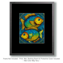 Stylized Fish Pair - Ocean Life Art